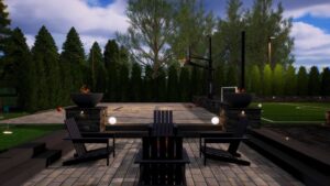 patio with chairs around